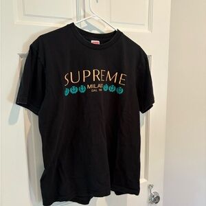 Supreme Black Tee with Teal and Gold Accents